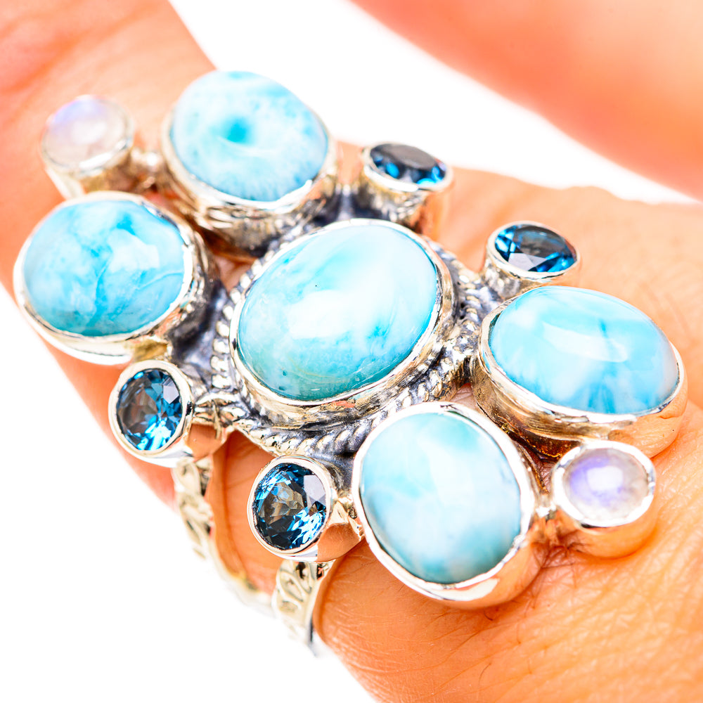 Larimar Rings handcrafted by Anasilvercos - RING129286