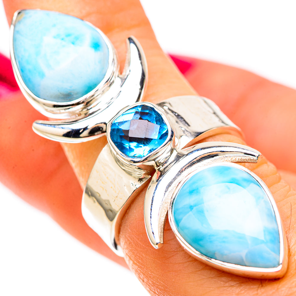 Larimar Rings handcrafted by Anasilvercos - RING129288