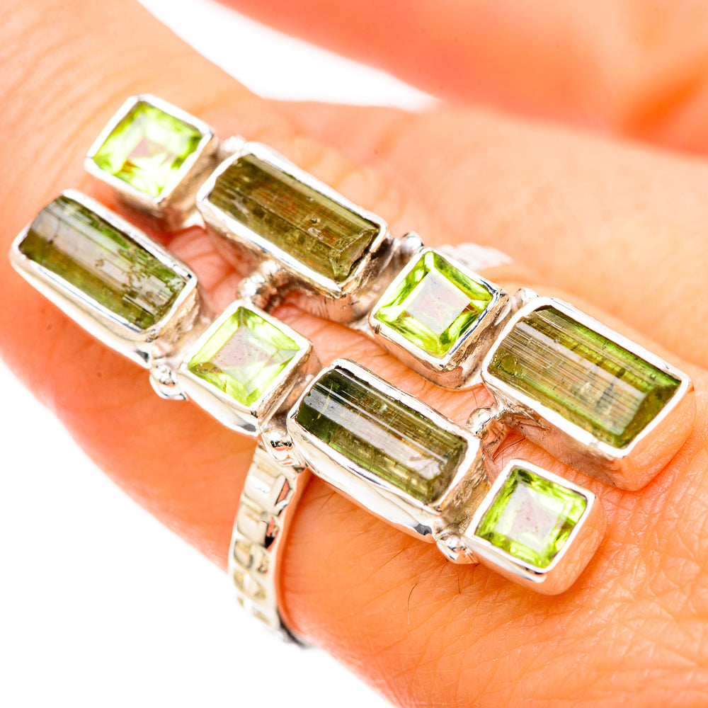 Green Tourmaline Rings handcrafted by Anasilvercos - RING129290