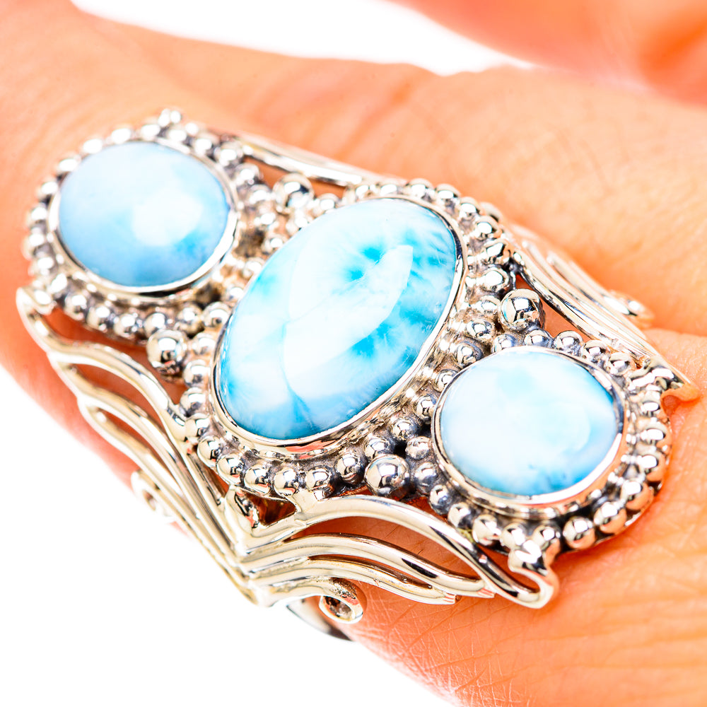 Larimar Rings handcrafted by Anasilvercos - RING129298