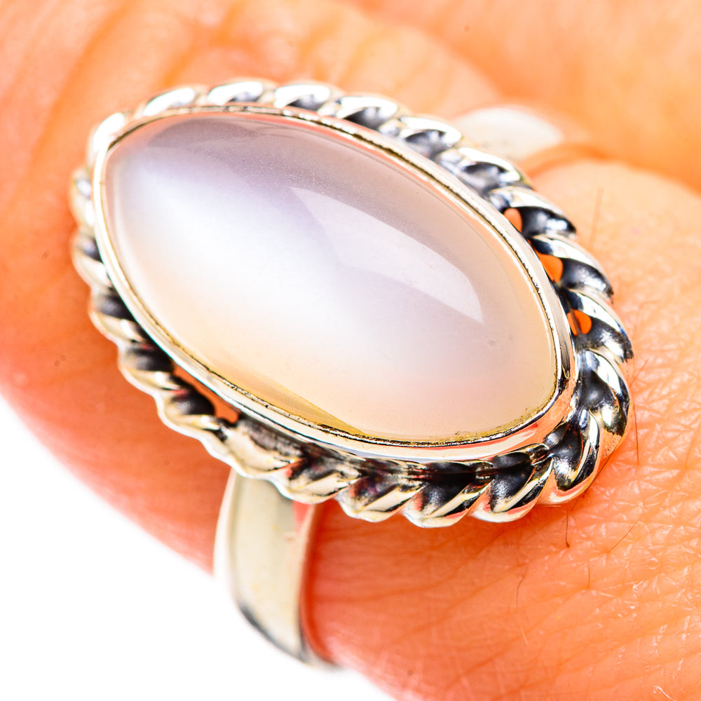 Rainbow Moonstone Rings handcrafted by Anasilvercos - RING129330