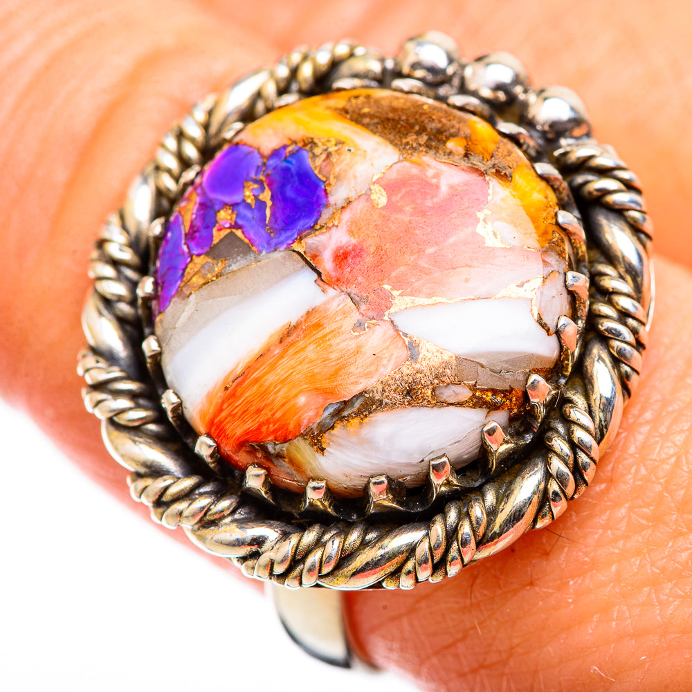 Spiny Oyster Turquoise Rings handcrafted by Anasilvercos - RING129335