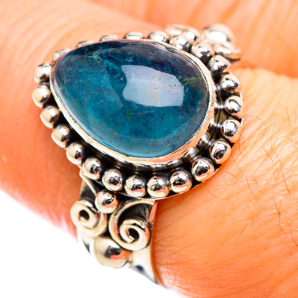 Blue Fluorite Rings handcrafted by Anasilvercos - RING129410