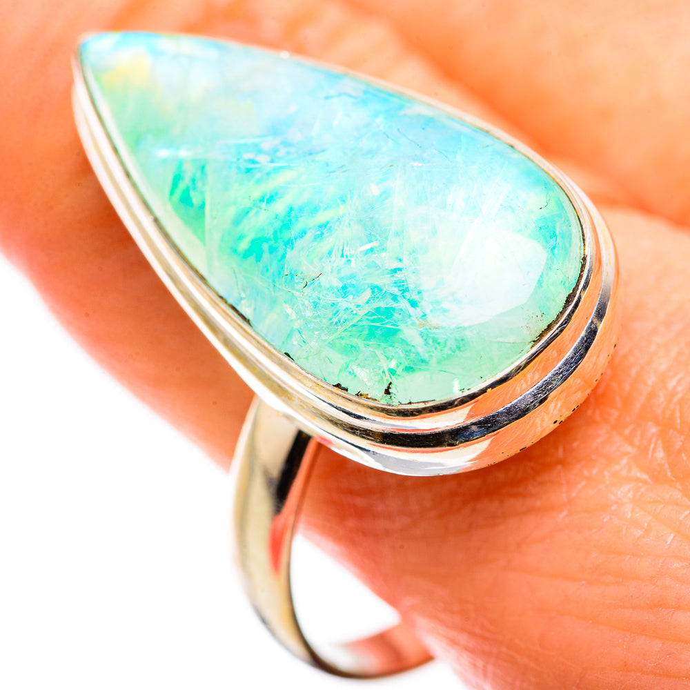 Green Moonstone Rings handcrafted by Anasilvercos - RING129450