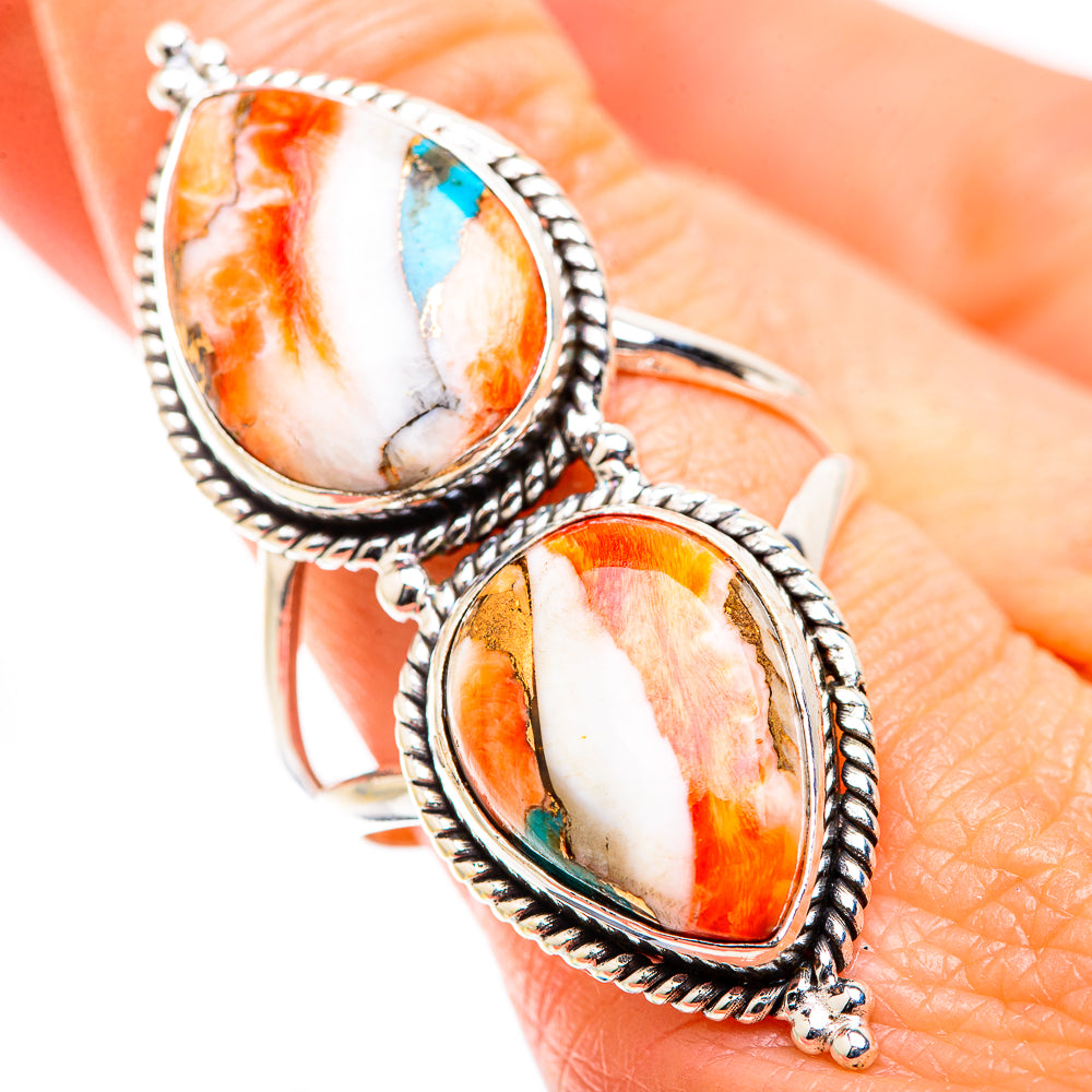 Spiny Oyster Turquoise Rings handcrafted by Anasilvercos - RING129479