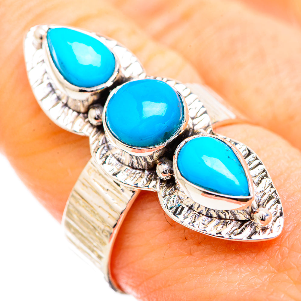 Sleeping Beauty Turquoise Rings handcrafted by Anasilvercos - RING129513