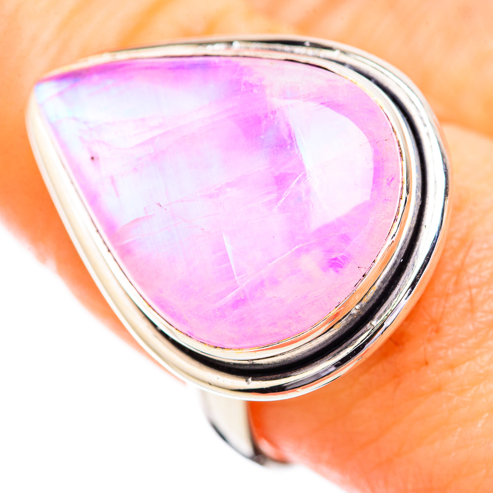 Pink Moonstone Rings handcrafted by Anasilvercos - RING129521