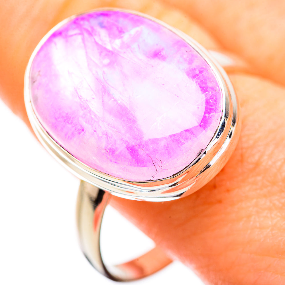 Pink Moonstone Rings handcrafted by Anasilvercos - RING129522