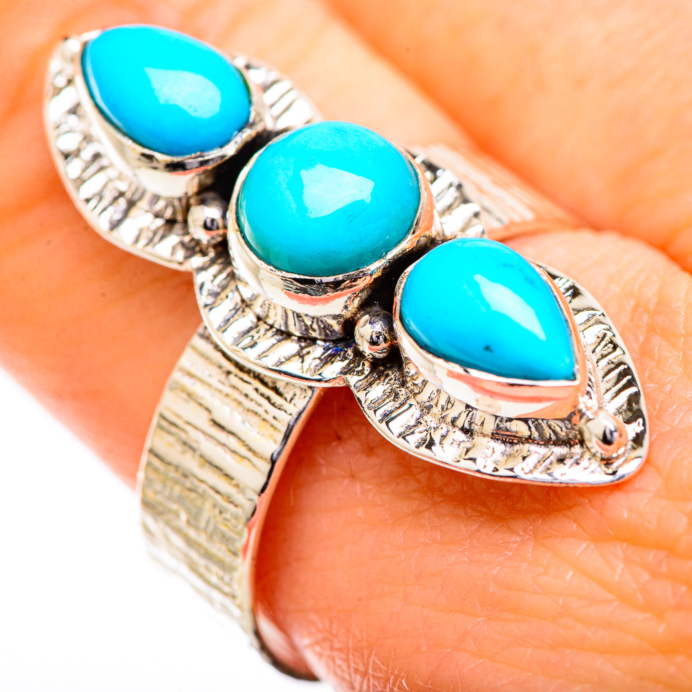Sleeping Beauty Turquoise Rings handcrafted by Anasilvercos - RING129539