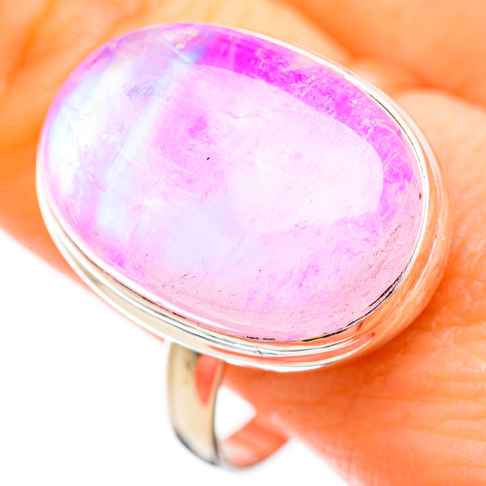 Pink Moonstone Rings handcrafted by Anasilvercos - RING129546