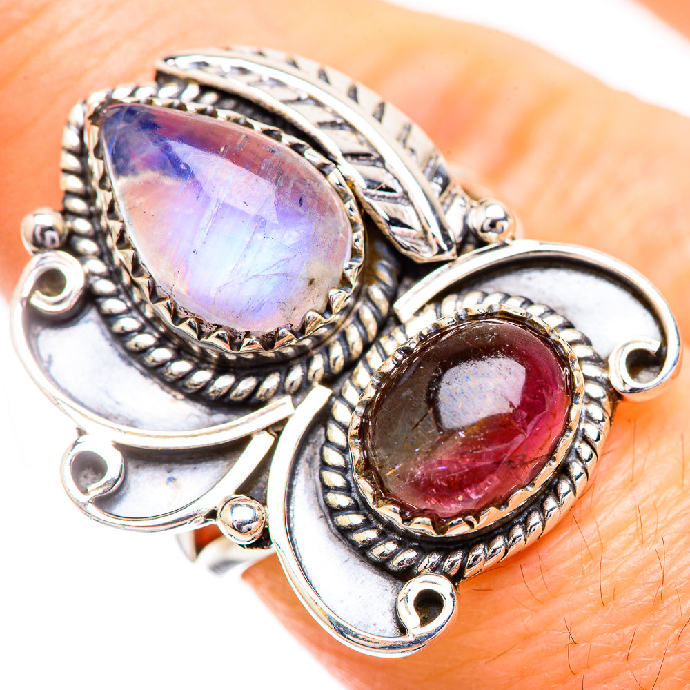 Rainbow Moonstone Rings handcrafted by Anasilvercos - RING129555