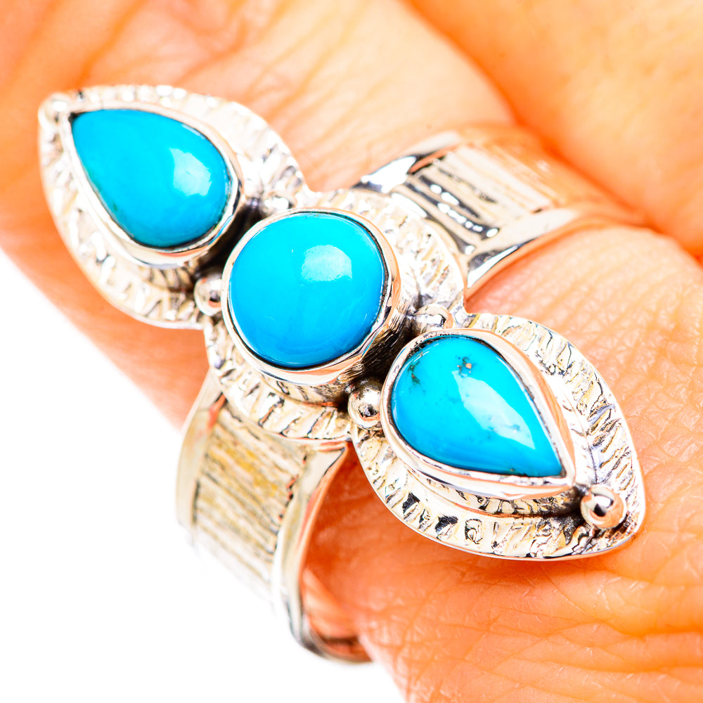 Sleeping Beauty Turquoise Rings handcrafted by Anasilvercos - RING129562