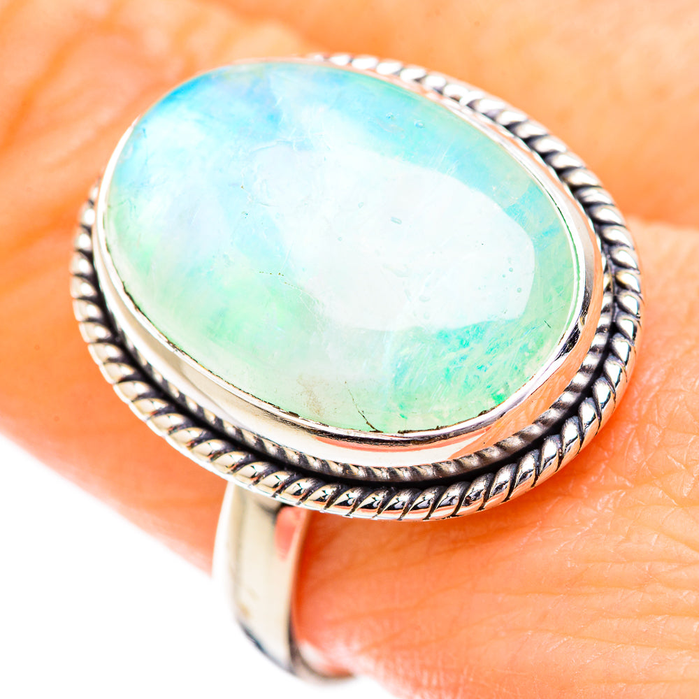 Green Moonstone Rings handcrafted by Anasilvercos - RING129564