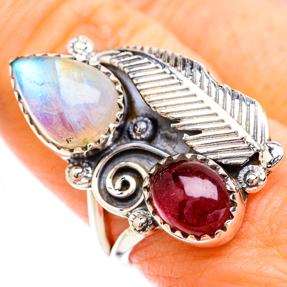 Rainbow Moonstone Rings handcrafted by Anasilvercos - RING129569