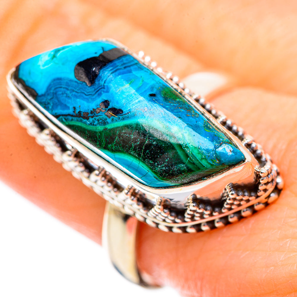 Malachite In Chrysocolla Rings handcrafted by Anasilvercos - RING129578