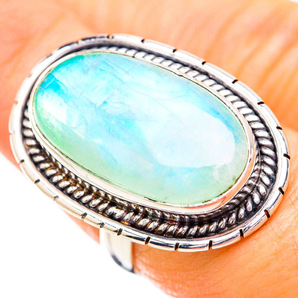 Green Moonstone Rings handcrafted by Anasilvercos - RING129589
