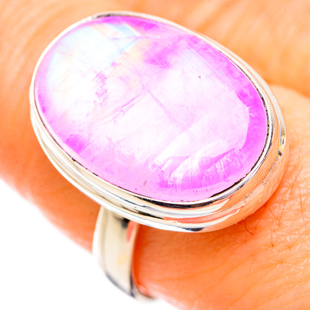 Pink Moonstone Rings handcrafted by Anasilvercos - RING129593