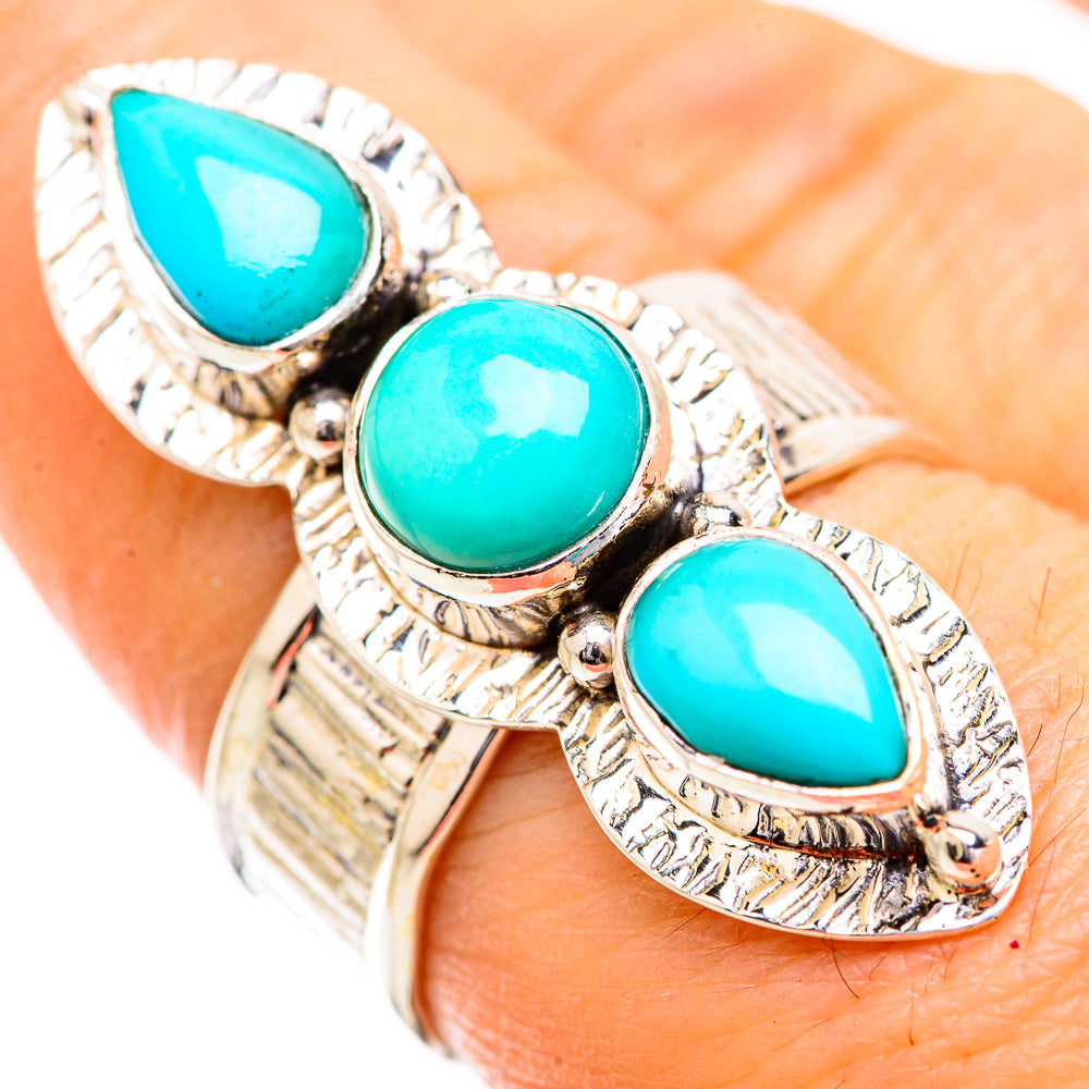 Sleeping Beauty Turquoise Rings handcrafted by Anasilvercos - RING129607