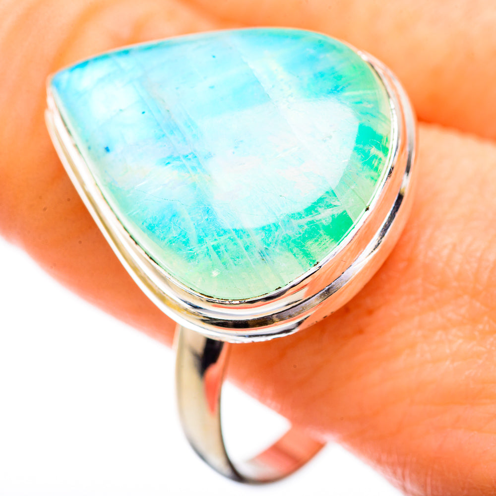 Green Moonstone Rings handcrafted by Anasilvercos - RING129611
