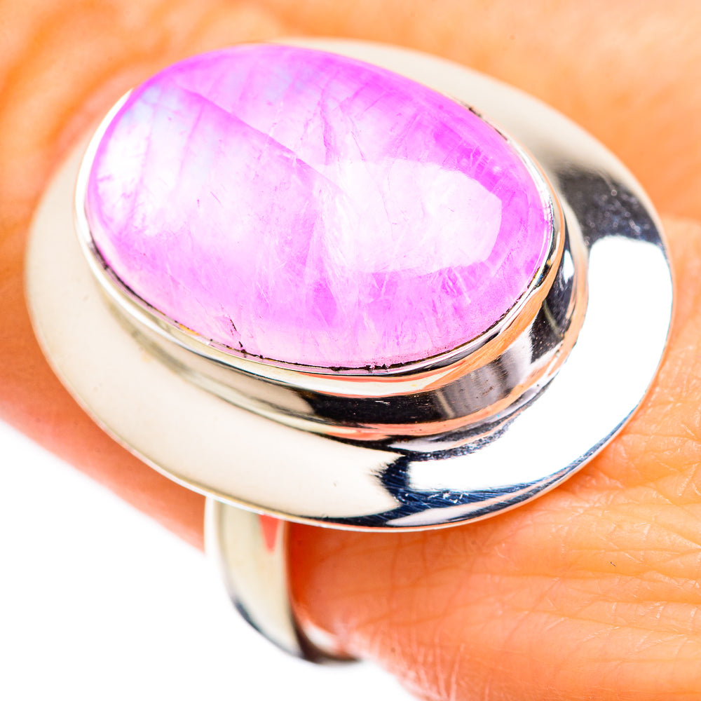 Pink Moonstone Rings handcrafted by Anasilvercos - RING129615