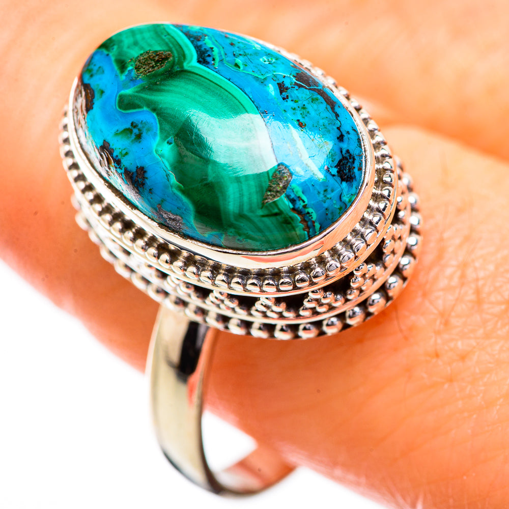 Malachite In Chrysocolla Rings handcrafted by Anasilvercos - RING129648
