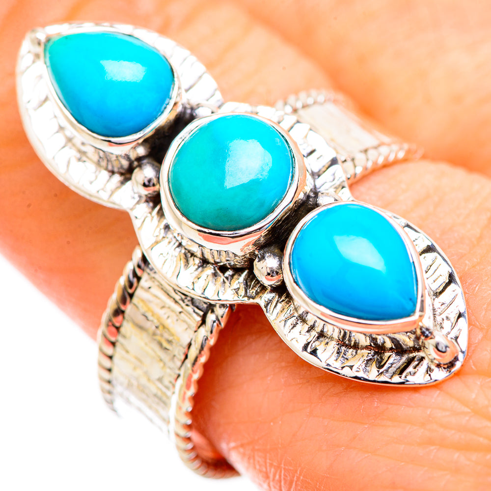 Sleeping Beauty Turquoise Rings handcrafted by Anasilvercos - RING129657
