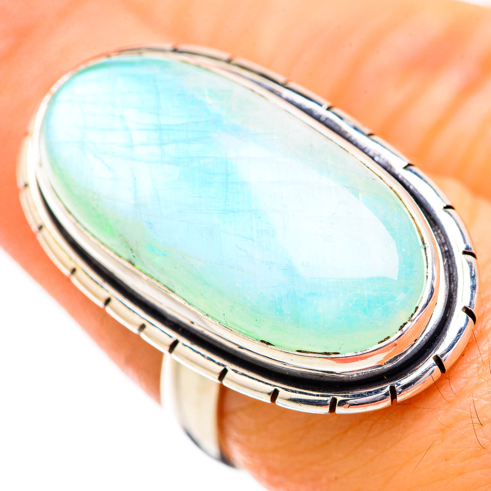 Green Moonstone Rings handcrafted by Anasilvercos - RING129661