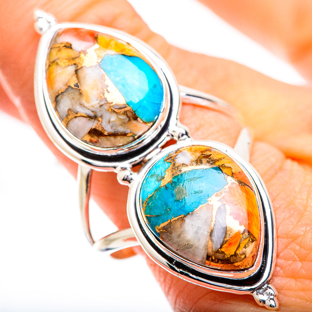 Spiny Oyster Turquoise Rings handcrafted by Anasilvercos - RING129677