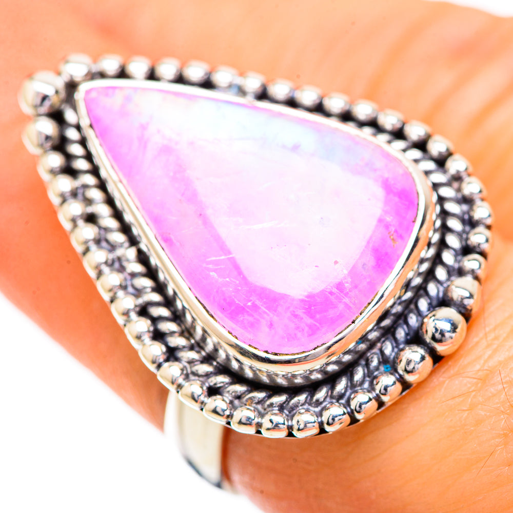 Pink Moonstone Rings handcrafted by Anasilvercos - RING129690