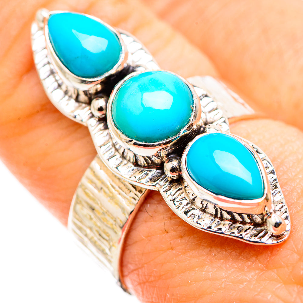 Sleeping Beauty Turquoise Rings handcrafted by Anasilvercos - RING129712