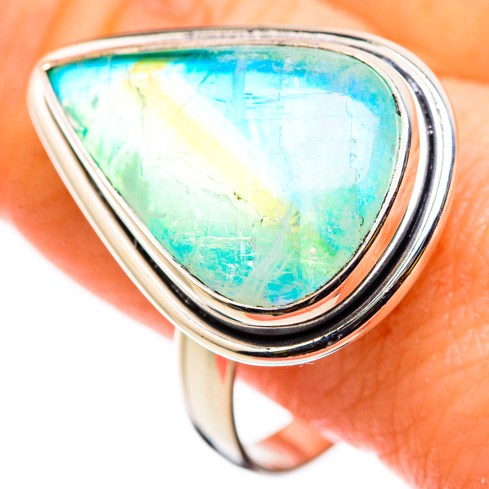 Green Moonstone Rings handcrafted by Anasilvercos - RING129715