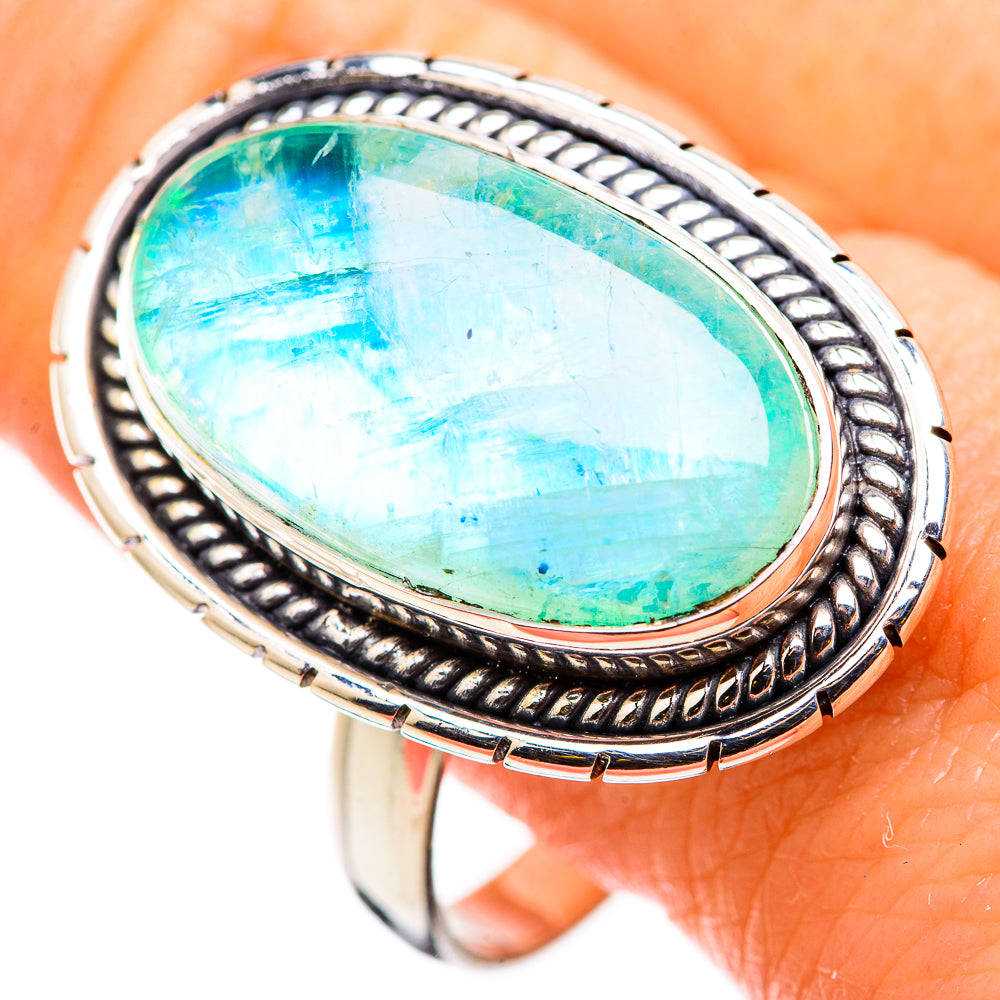 Green Moonstone Rings handcrafted by Anasilvercos - RING129716