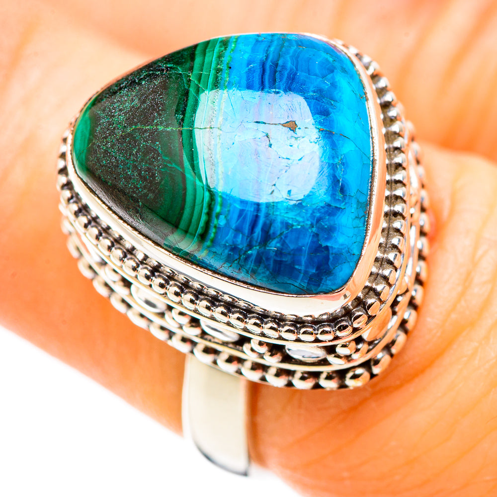 Malachite In Chrysocolla Rings handcrafted by Anasilvercos - RING129727