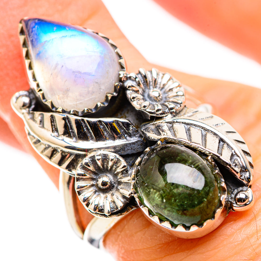 Rainbow Moonstone Rings handcrafted by Anasilvercos - RING129740