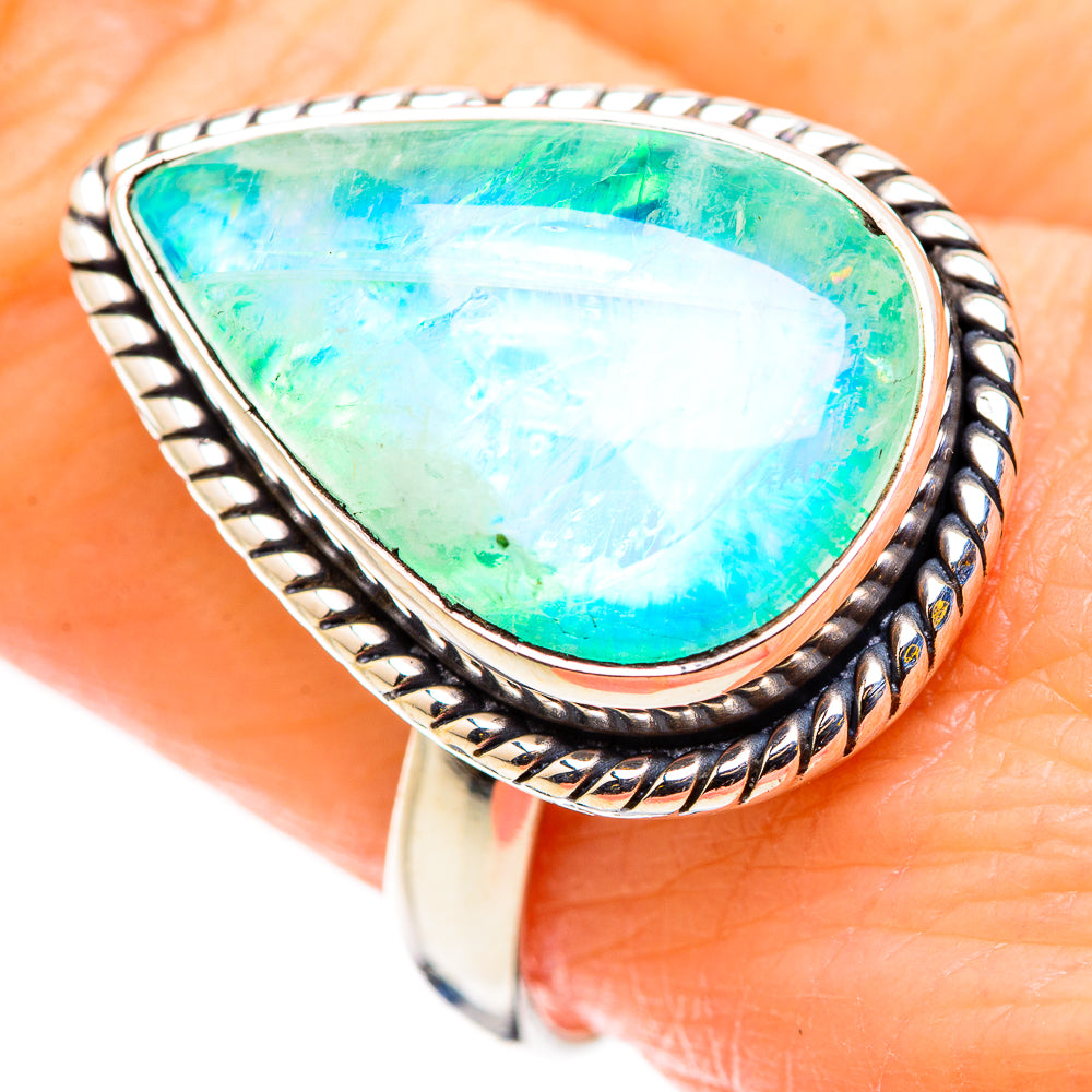 Green Moonstone Rings handcrafted by Anasilvercos - RING129763