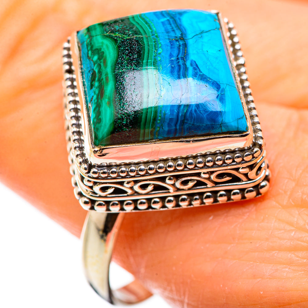 Malachite In Chrysocolla Rings handcrafted by Anasilvercos - RING129777