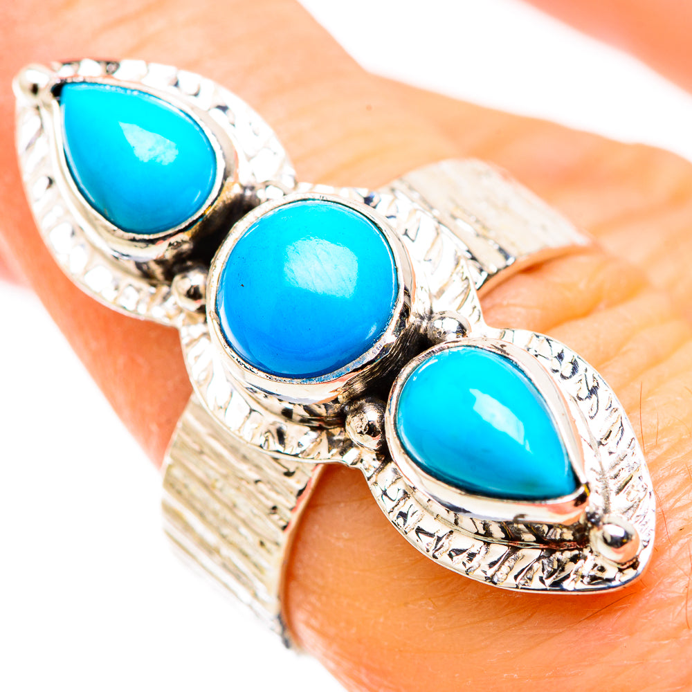 Sleeping Beauty Turquoise Rings handcrafted by Anasilvercos - RING129783