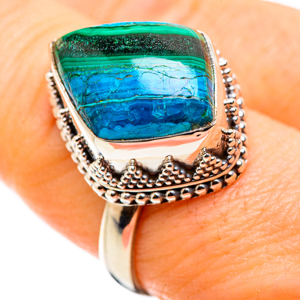 Malachite In Chrysocolla Rings handcrafted by Anasilvercos - RING129799