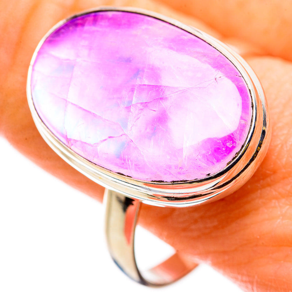 Pink Moonstone Rings handcrafted by Anasilvercos - RING129816