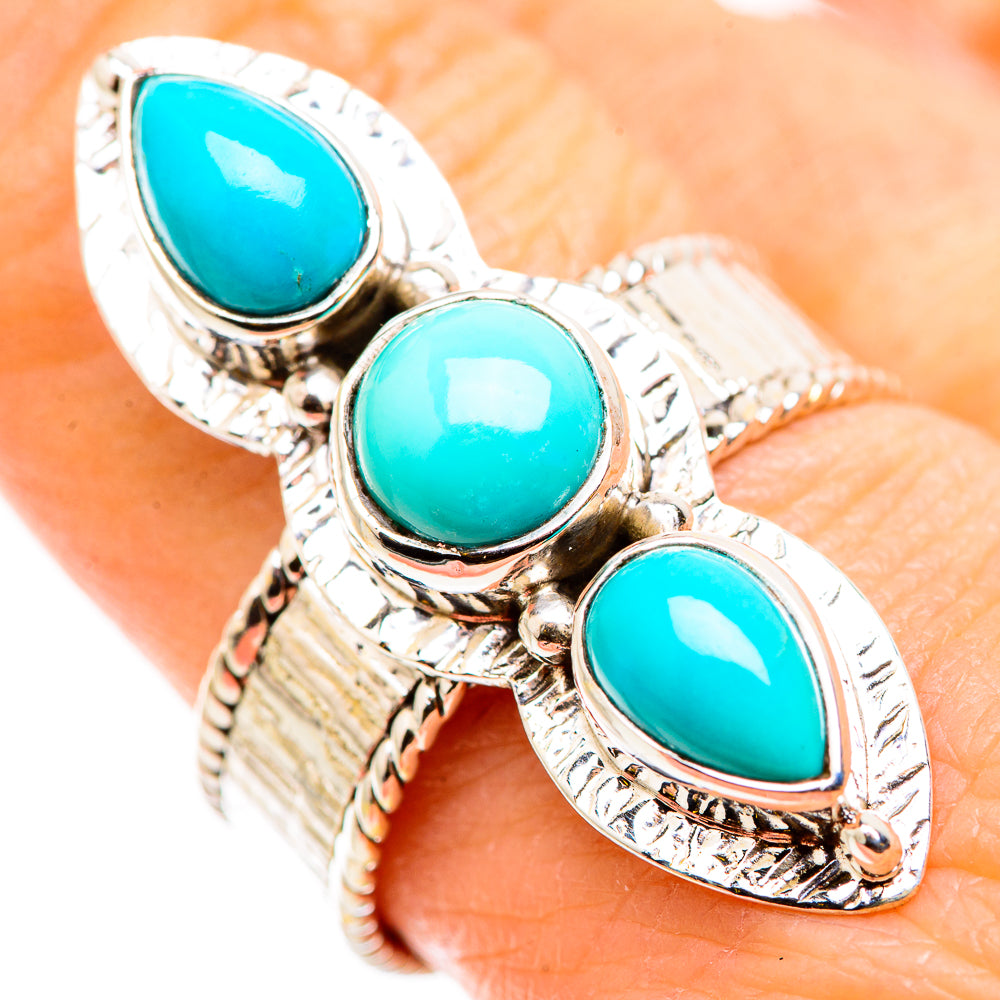 Sleeping Beauty Turquoise Rings handcrafted by Anasilvercos - RING129829