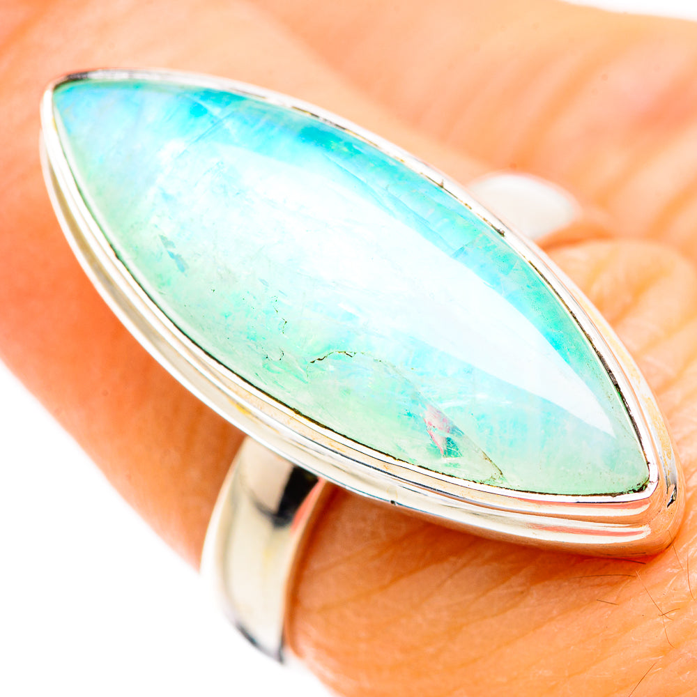 Green Moonstone Rings handcrafted by Anasilvercos - RING129835