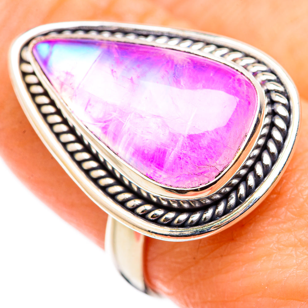 Pink Moonstone Rings handcrafted by Anasilvercos - RING129839