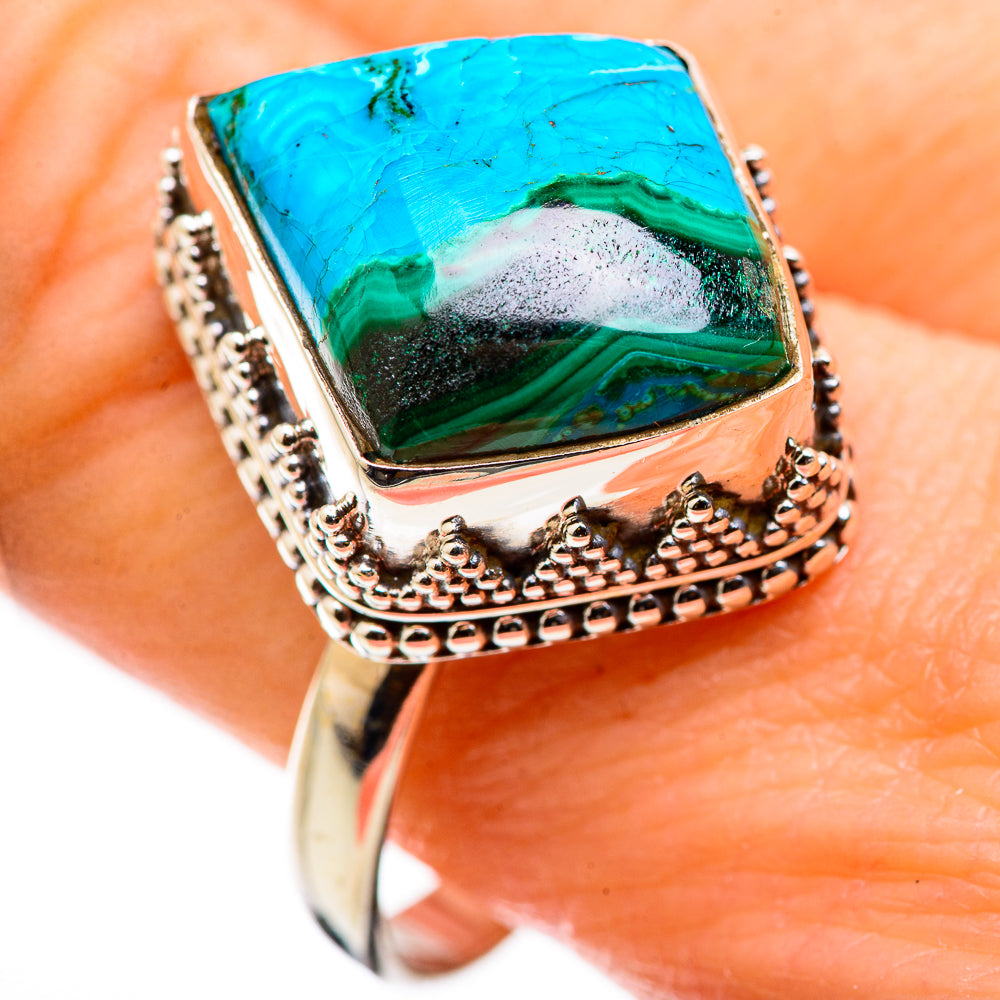 Malachite In Chrysocolla Rings handcrafted by Anasilvercos - RING129842