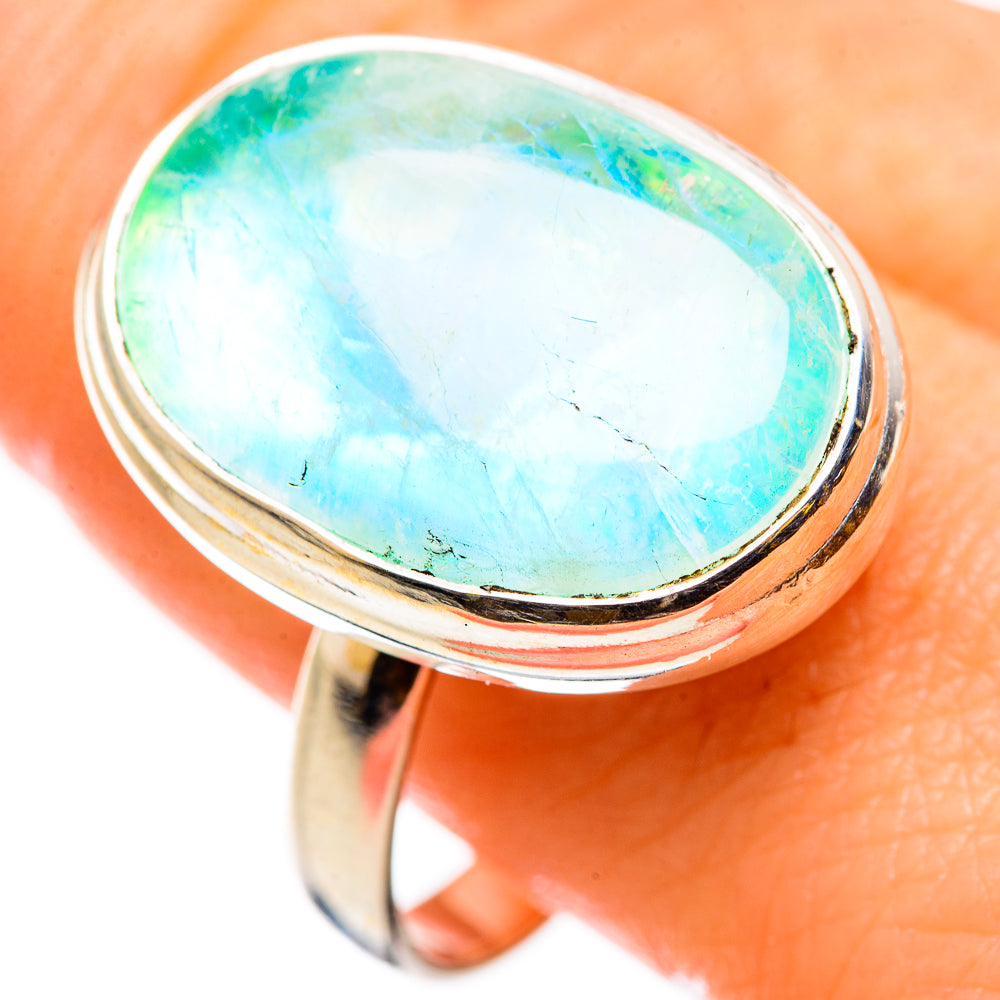 Green Moonstone Rings handcrafted by Anasilvercos - RING129854