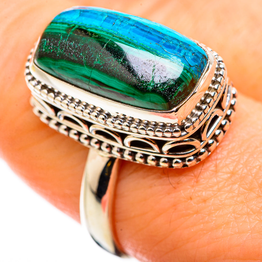 Malachite In Chrysocolla Rings handcrafted by Anasilvercos - RING129863