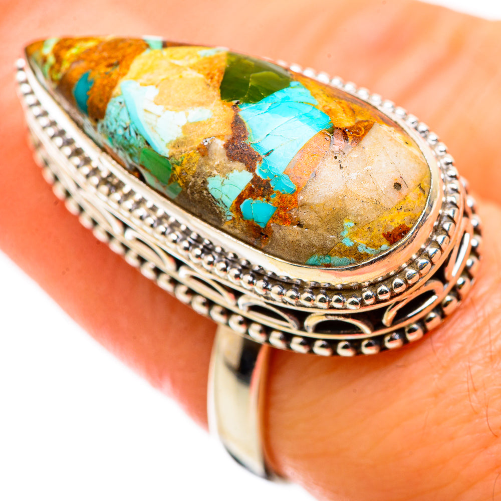 Spiny Oyster Turquoise Rings handcrafted by Anasilvercos - RING129868