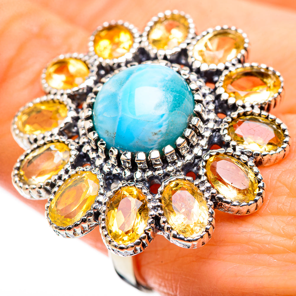 Larimar Rings handcrafted by Anasilvercos - RING129869