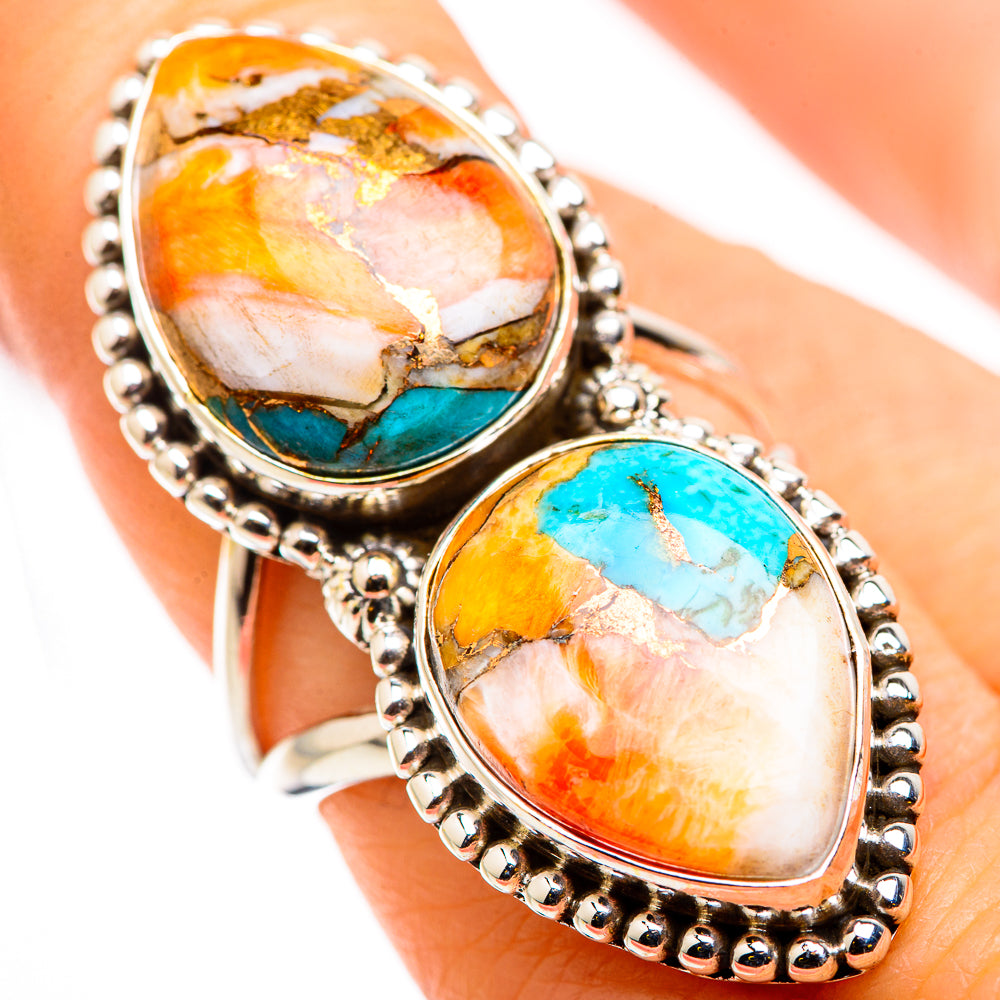 Spiny Oyster Turquoise Rings handcrafted by Anasilvercos - RING129897