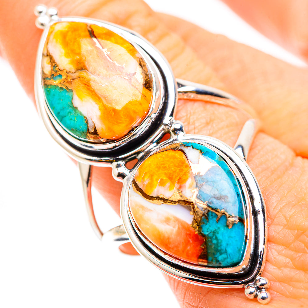 Spiny Oyster Turquoise Rings handcrafted by Anasilvercos - RING129899