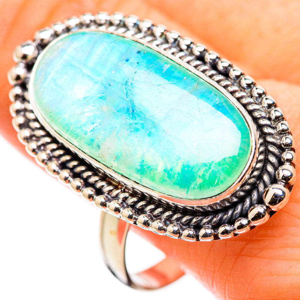Green Moonstone Rings handcrafted by Anasilvercos - RING129902